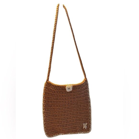 New Handcrafted Tan/Copper Crochet Shoulder Bag - Picture 1 of 8